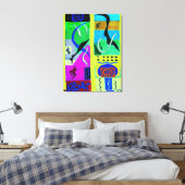 Moderne gele Abstracte inspiratie van matisse Canvas Afdruk (Insitu (Slaapkamer))