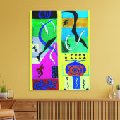Moderne gele Abstracte inspiratie van matisse Canvas Afdruk (Insitu (Woonkamer))
