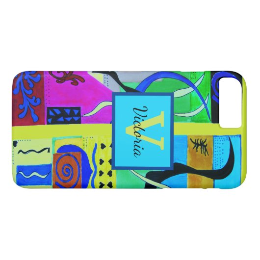 Moderne gele Abstracte inspiratie van matisse Case-Mate iPhone Case (Achterkant (Horizontaal))