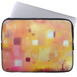 Moderne Gele Abstracte Kunst Laptop Sleeve<br><div class="desc">Een eigentijds modern abstract schilderij in warme kleuren,  geïnspireerd op volkstuinen in de buurt van Rochester. Geel oker,  roze,  sinaasappel en crème. Originele versie door Nic Squirrell.</div>