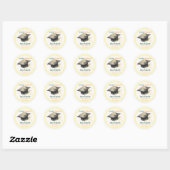 Moderne Gele Afstudeerfeest Ronde Sticker (Vel)
