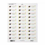 Moderne gele afstudeerlabels voor retouradres etiket (Full Sheet)