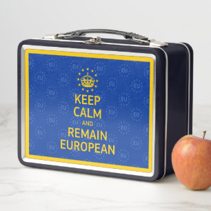 Moderne Gele Blauwe Blijf Kalm Kroon Europa Vector