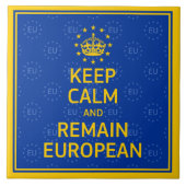 Moderne Gele Blauwe Hou Calm Crown Europe Art Tegeltje (Voorkant)