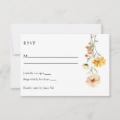 Moderne Gele Bloemen Boho Chique Unieke Bruiloft RSVP Kaartje (Voorkant)