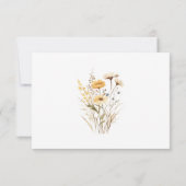 Moderne Gele Bloemen Boho Chique Unieke Bruiloft RSVP Kaartje (Achterkant)