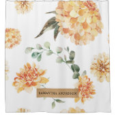 Moderne gele bloemen en speciale Kraft-cadeautjes Douchegordijn (Voorkant)