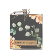 Moderne gele bloemen en speciale Kraft-cadeautjes Heupfles (Voorkant)