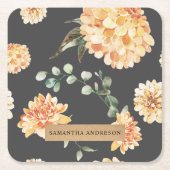 Moderne gele bloemen en speciale Kraft-cadeautjes Kartonnen Onderzetters (Voorkant)