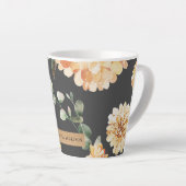 Moderne gele bloemen en speciale Kraft-cadeautjes Latte Mok (Rechterhoek)