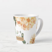 Moderne gele bloemen en speciale Kraft-cadeautjes Latte Mok (Rechterhoek)