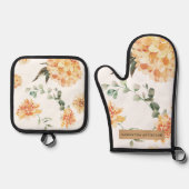 Moderne gele bloemen en speciale Kraft-cadeautjes Ovenwant & Pannenlap Set (Voorkant)