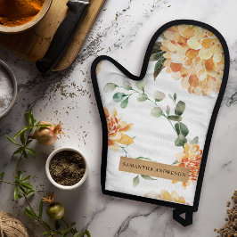 Moderne gele bloemen en speciale Kraft-cadeautjes Ovenwant & Pannenlap Set