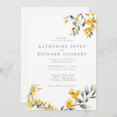 Moderne Gele Bloemen Geen Ouders Bruiloft II Kaart (Voorkant / Achterkant)