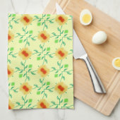 Moderne Gele Bloemen Handdoek (Quarter Fold)