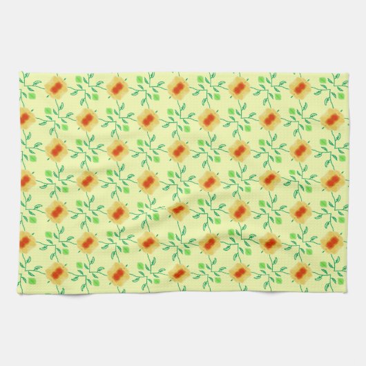 Moderne Gele Bloemen Handdoek (Horizontaal)