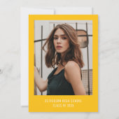 Moderne gele boog foto afstuderen partij kaart (Achterkant)