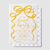 Moderne gele boog foto afstuderen partij vellum uitnodigingen (Offset (Uitnodiging))