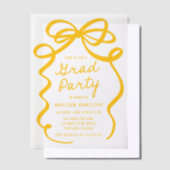 Moderne gele boog foto afstuderen partij vellum uitnodigingen (Offset)