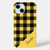 Moderne gele Buffalo Plaid geruite patroon Case-Mate iPhone Case (Achterkant)