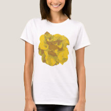 Moderne Gele Camellia Bloem T-Shirt