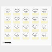 Moderne gele Chevron envelop afdichting Vierkante Sticker (Vel)