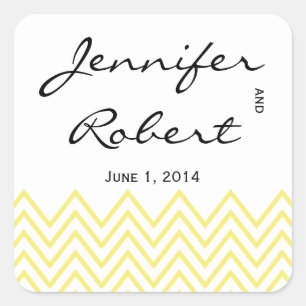 Moderne gele Chevron envelop afdichting Vierkante Sticker