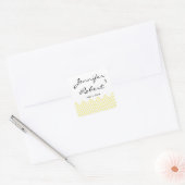 Moderne gele Chevron envelop afdichting Vierkante Sticker (Envelop)