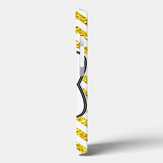 Moderne Gele Chevron Girly Monogram IPAD Case (Achterkant / Links)