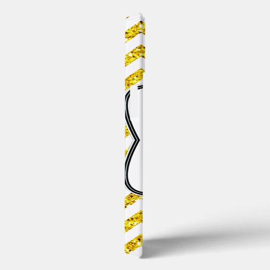 Moderne Gele Chevron Girly Monogram IPAD Case (Achterkant / Rechts)