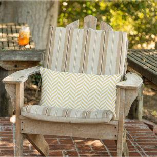 Moderne Gele Chevron Visgraat Patroon Worp Dekens Buitenkussen
