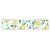 Moderne gele citroen bloemige script bruidsdouche korte tafelloper (Horizontaal)
