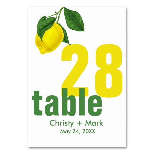 Moderne gele citroen zomer kaart (Voorkant)