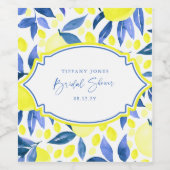 Moderne Gele Citroenen Bruidsfeestje Wijn Etiket (Enkel label)