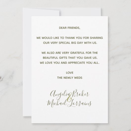 Moderne Gele Citroenen & Groene Bladeren Trouwfoto Bedankkaart (Achterkant)