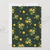 Moderne gele citroenen sappige bruiloft kaart (Achterkant)