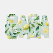 Moderne gele citroenvorm bloemenscript bruidsshowe bedankdoosjes (Uitgevouwen)