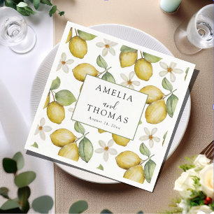 Moderne Gele Citrus Bruiloft Servet