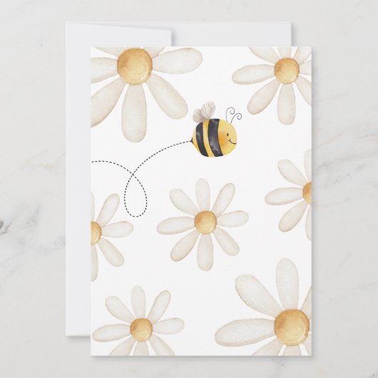 Moderne gele Daisy Bee Onze Honey Verjaardag Kaart (Achterkant)