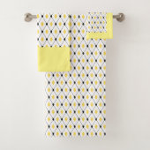 Moderne gele driehoeken bad handdoek (Insitu)