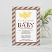 Moderne gele eenden Baby shower Kaart (Staand voorkant)