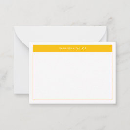 Moderne Gele Eenvoudige Grensnaambegroting Notitiekaartje