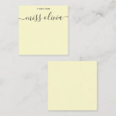 Moderne Gele Eenvoudige Script Aangepaste Leraren Notitiekaartje (Voorkant / Achterkant)