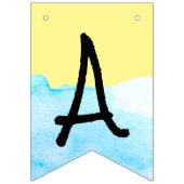 Moderne gele en blauwe Waterverf Happy Retirement Vlaggetjes (Tweede vlag)