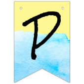 Moderne gele en blauwe Waterverf Happy Retirement Vlaggetjes (Derde vlag)