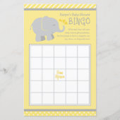 Moderne Gele en grijze Baby shower Bingo (Voorkant)