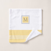 Moderne gele en grijze band bad handdoek (Wasdoekje)