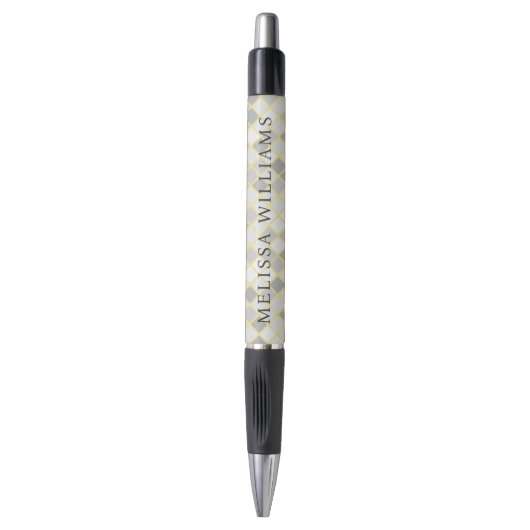 Moderne gele en grijze geometrische bedrijfslogo p pen (Voorkant Verticaal)