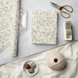 Moderne Gele en Grijze Geometrische Diamant Cadeaupapier