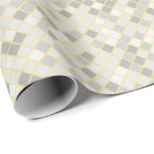 Moderne Gele en Grijze Geometrische Diamant Cadeaupapier (Rol Hoek)